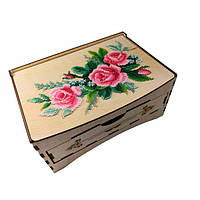 Шкатулка-комод під вишивку Ніжні троянди KD-002