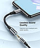 Перехідник USB Type C на 3.5 мм Ugreen для навушників, гарнітури AV142 (Чорний), фото 6