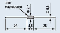 КС220Ж Стабілітрон 20V. Скляний корпус КД-3