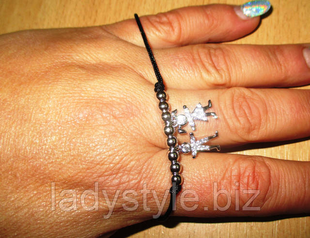 Сердечки браслет от студии LadyStyle.Biz серьги кольца купить фианиты подарок украшения юбилей новый год