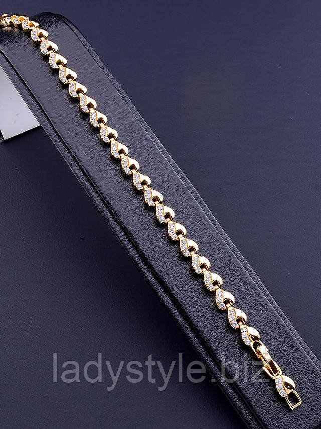 Позолоченный браслет от студии LadyStyle.Biz серьги кольца купить фианиты подарок украшения юбилей новый год