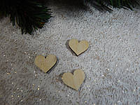 Декоративная добавка из дерева "Сердце" 1,8*2см, деревянный мини декор
