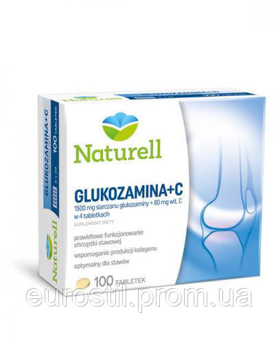 NATURELL Глюкозамін для суглобів, хрящів, колін 100 таблеток