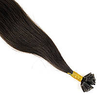 Цветная прядь натуральных волос на кератиновой капсуле для наращивания брюнет