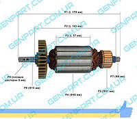 Якорь (ротор) на болгарку VORSKLA ПМЗ 1,5-180В
