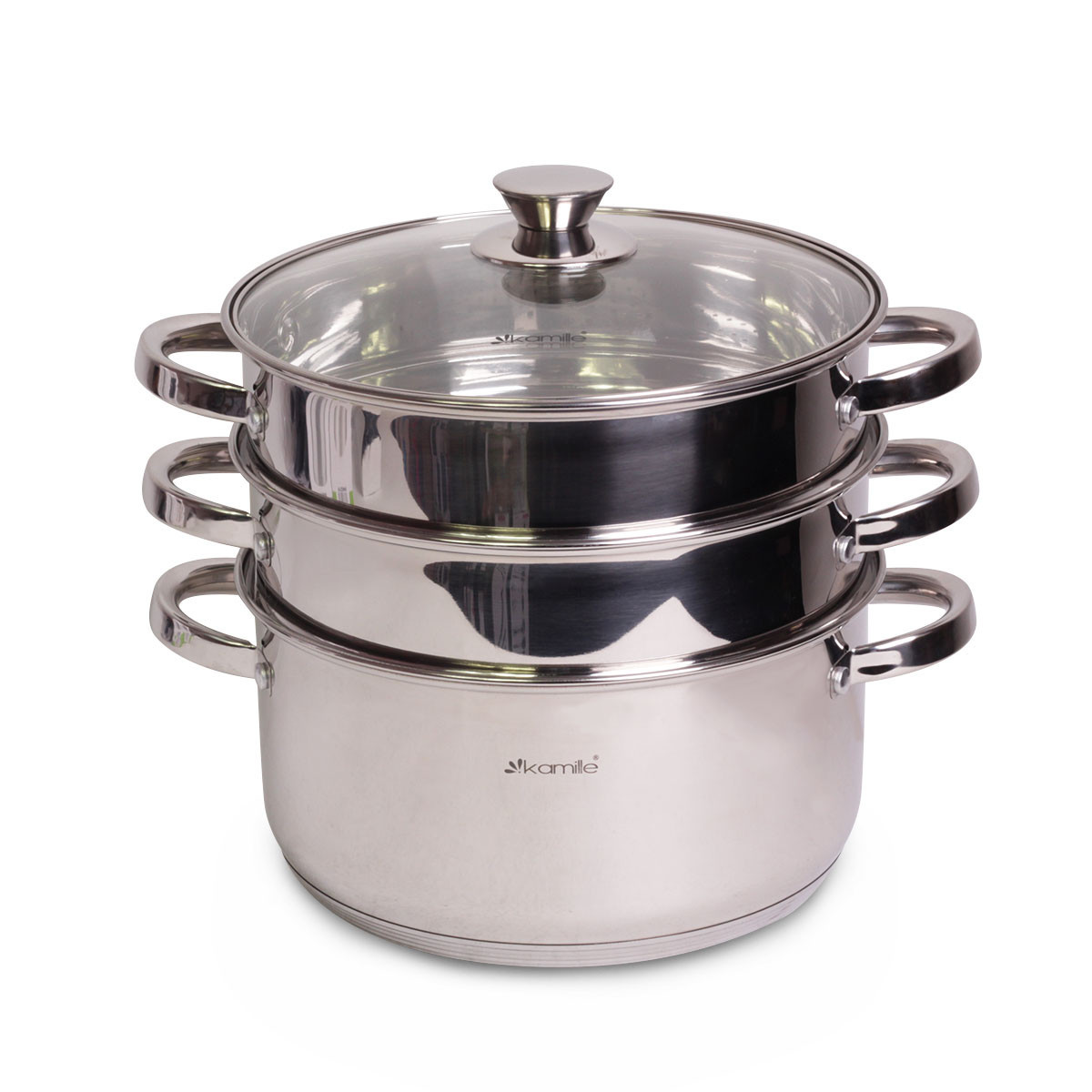 Пароварка Kamille 3х рівнева 5,5 л з нержавіючої сталі, фото 1