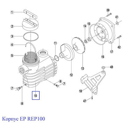 Корпус насоса Kripsol EP - Rep 100.A / RBH0010.04R (RPUM0010.04R), фото 2