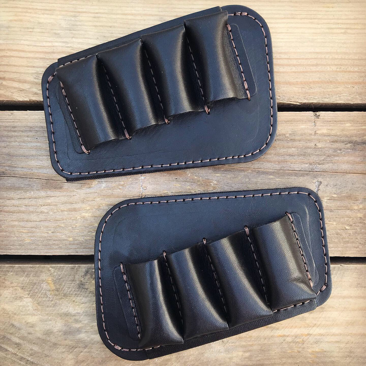 Патронташ на приклад 4 патрони гладкодульних Чорний (шкіра), фото 1