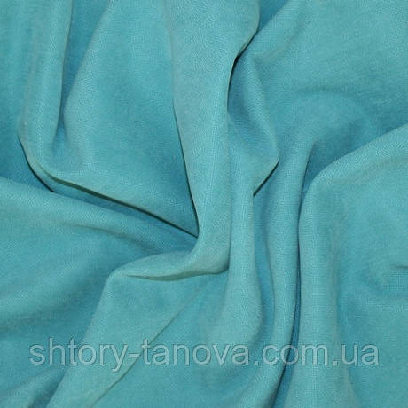 Декор-нубук бавовна блакитна бірюза, фото 1