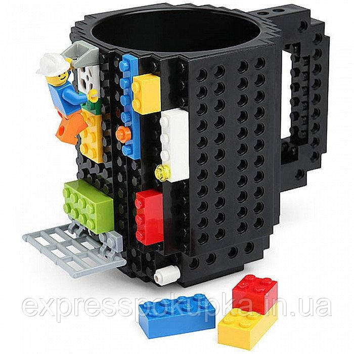 Дитяча чашка Build On для гри з Lego  ⁇  Кухоль конструктор для Лего Чорний