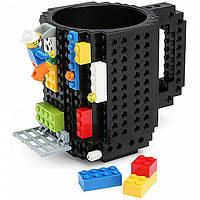 Дитяча чашка Build On для гри з Lego | Гуртка конструктор Лего Чорна