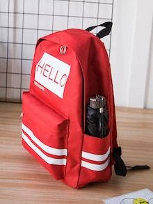 Шкільний тканинний рюкзак із написом Hello, фото 1
