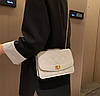 Модна стьобана сумка-скринька на ланцюжку, фото 8