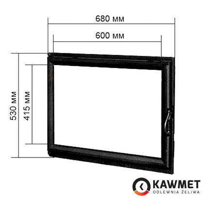 Дверцята для камінної топки KAWMET W11 530х680 см, фото 2