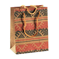 Сумочка подарочная Gift Bag Velcro Рушнык Украинская вышивка 14х11,5х6 см Натуральный (13646)