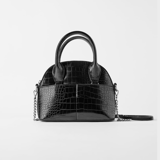 Жіноча сумочка міні з ефектом крокодилячої шкіри Zara