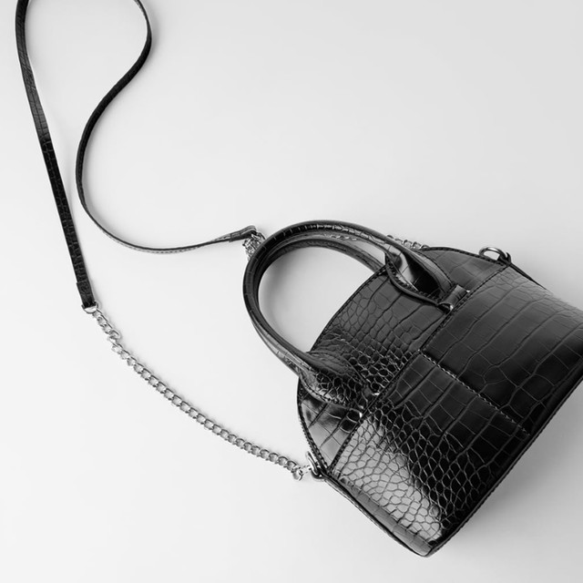 Жіноча сумочка міні з ефектом крокодилячої шкіри Zara
