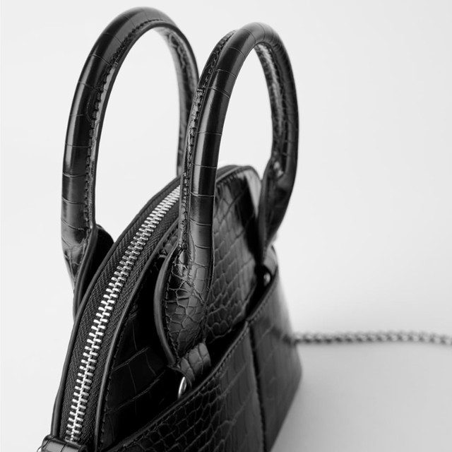Жіноча сумочка міні з ефектом крокодилячої шкіри Zara