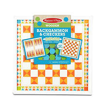Настільна гра Дерев'яні нарди та шашки ТМ Melissa&Doug