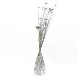 Декорація - дерево-ваза з кулями, 60 см, срібляста, пластик (770045-1)