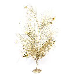 Декорація - дерево на підставці з кулями, 80 см, золотиста, метал, пластик (770069-2)