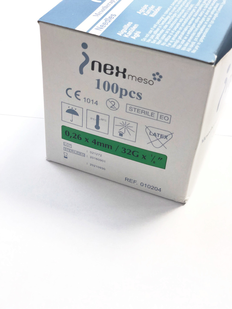 Голки для ін'єкцій мезотерапії INex meso 32G*4 100 шт/уп, фото 1