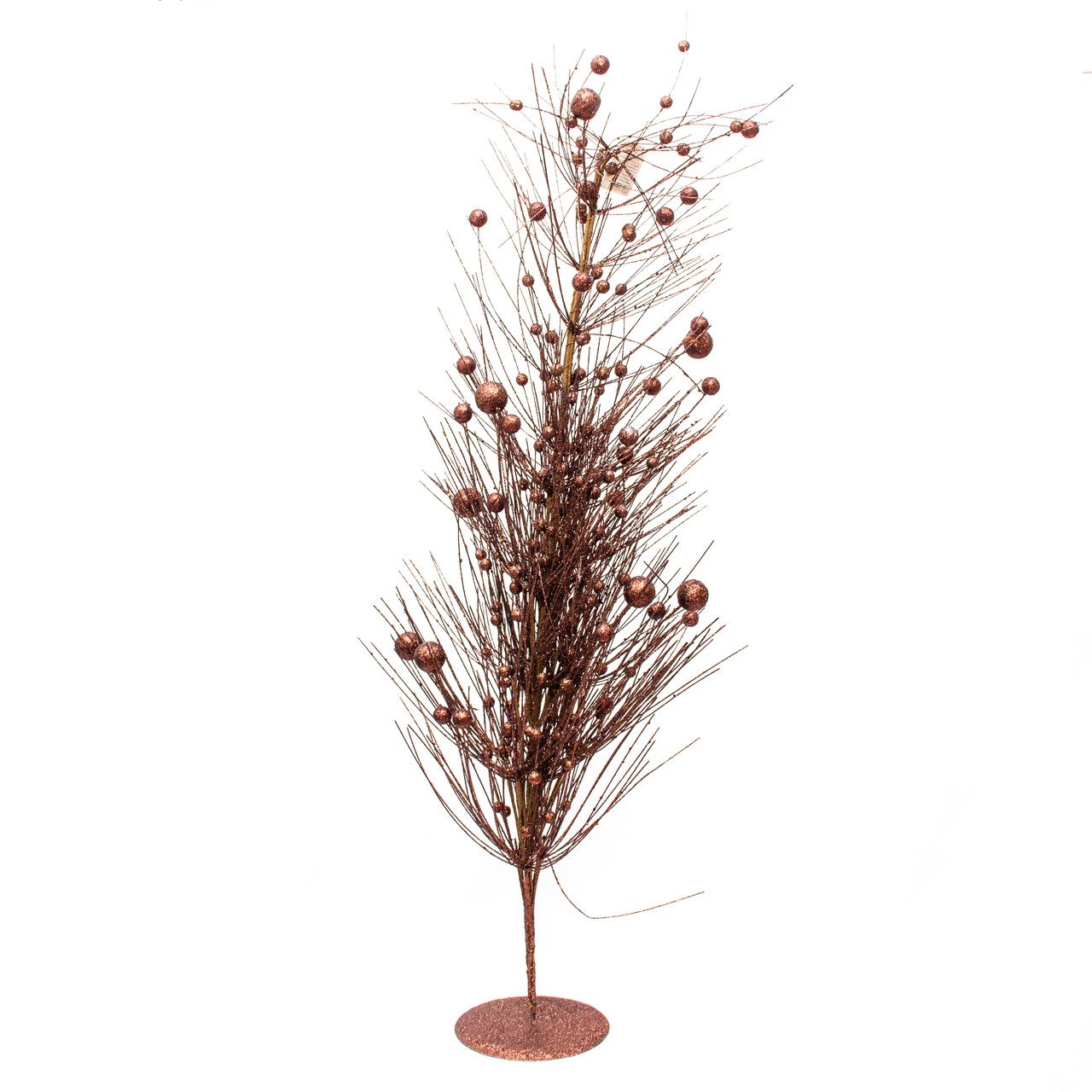 Декорація - дерево на підставці з кулями, 100 см, коричнева, метал, пластик (770083-3)
