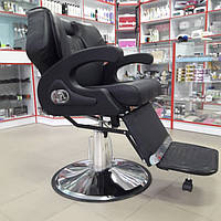Мужское парикмахерское кресло ДенIC proffesional для Барбершопа Barber shop Adam черное