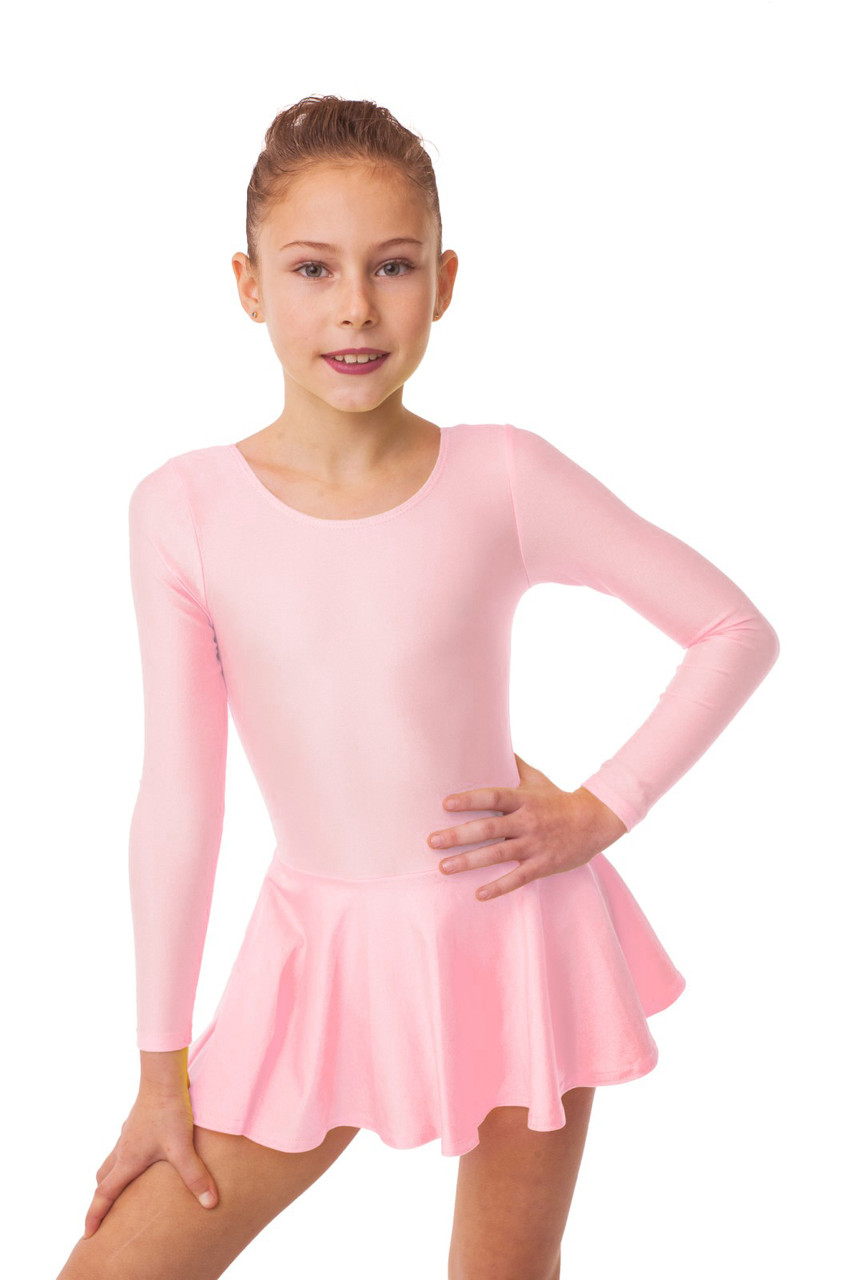 Купальник с юбкой для танцев и гимнастики розовый (рост 98см - 140см) - фото 1 - id-p1075786861