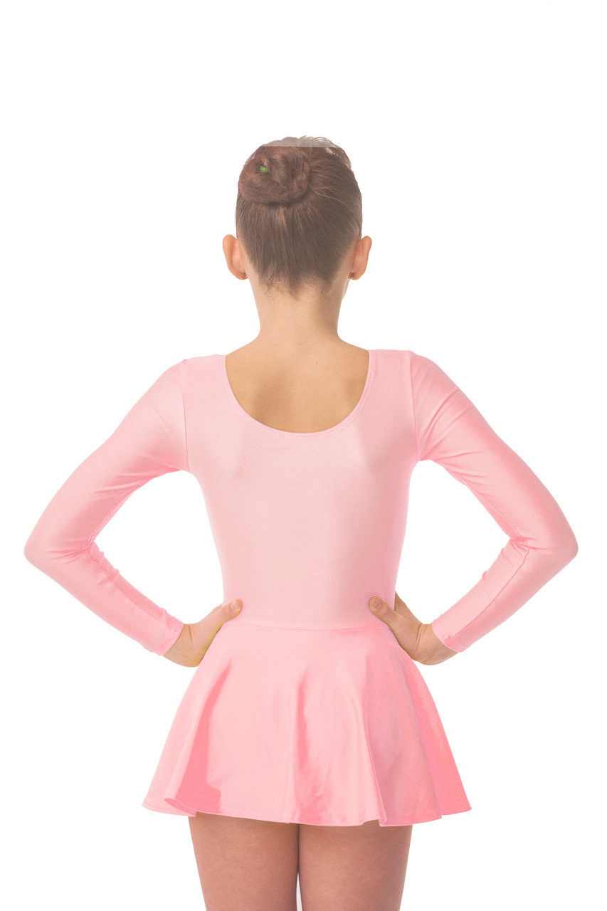 Купальник с юбкой для танцев и гимнастики розовый (рост 98см - 140см) - фото 2 - id-p1075786861