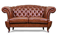Двухместный диван Chester Glost, в экокоже, коричневый