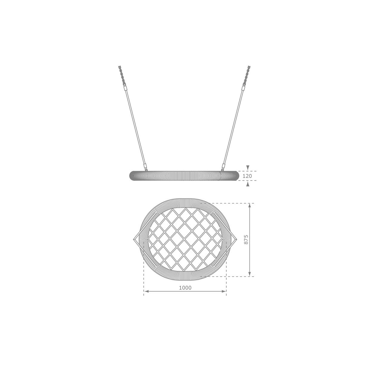 Гойдалка Гніздо Oval Pro 100 см * 87 см (4 кольори) - фото 10 - id-p1076267985