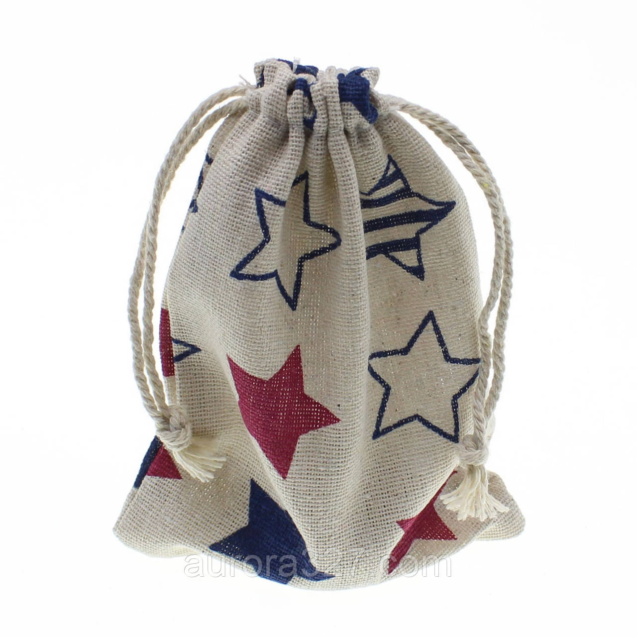 МЕШОЧИК ПОДАРУНОК ТКАНЕВИЙ ЗВІЗТИ 10 х 13.5, фото 1