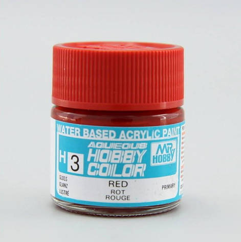 Червона глянсова фарба для збірних моделей 10 мл. MR. HOBBY H3, фото 1