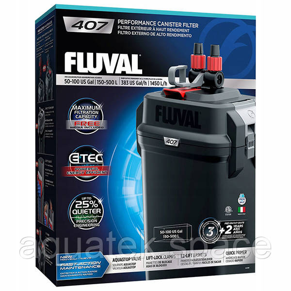 Fluval 407 - зовнішній фільтр для акваріума 150-500 л.