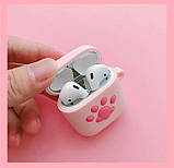 Чохол для навушників AirPods 1, 2 Лапка рожева, фото 5