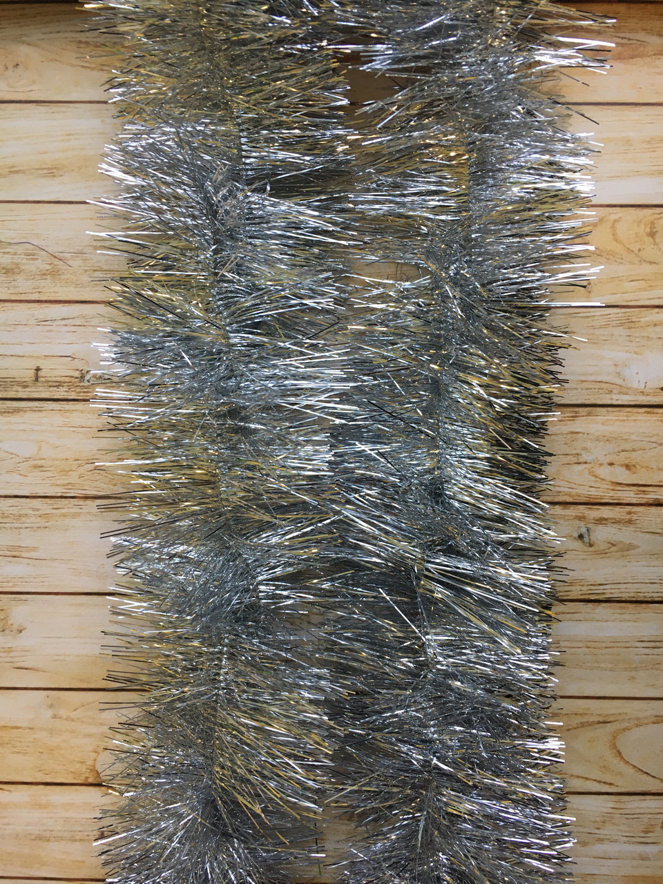 🔥 Топ! 10 см діаметр Різдвяний дощик-мішура Срібло, завдовжки 3 метри, фото 1