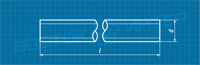Чертеж шпильки DIN 975 с резьбой по всей длине