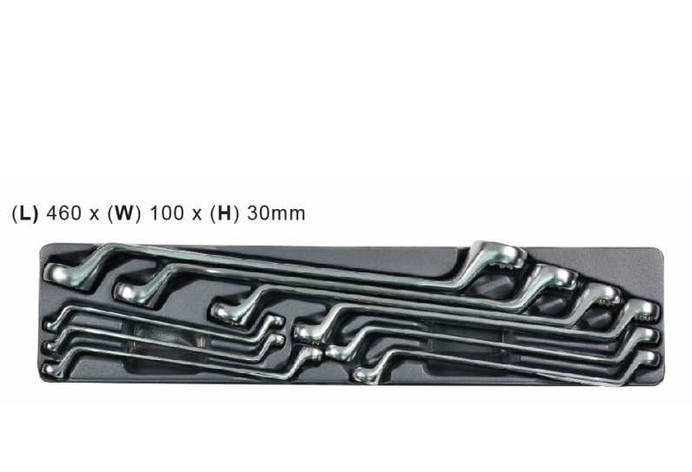 Набір ключів накидних WHIRLPOWER A-PB05 6-27 мм (9 предметів) ложемент, фото 2