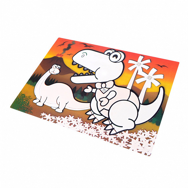 Коврик "Динозаврики" 29х21х0.2см пластиковый для рисования водой Fissman, фото 1