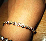 Позолочений браслет "Сердечка" від студії LadyStyle.Biz, фото 4