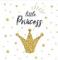 Панелька из сатина размером 32*32 см "Little Princess и корона"