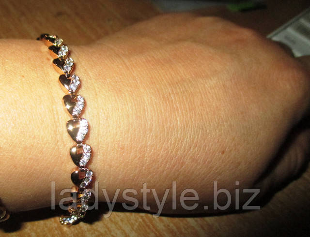 Позолоченный браслет от студии LadyStyle.Biz серьги кольца купить фианиты подарок украшения юбилей новый год