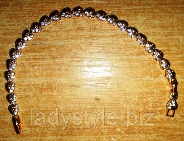 Позолоченный браслет от студии LadyStyle.Biz серьги кольца купить фианиты подарок украшения юбилей новый год