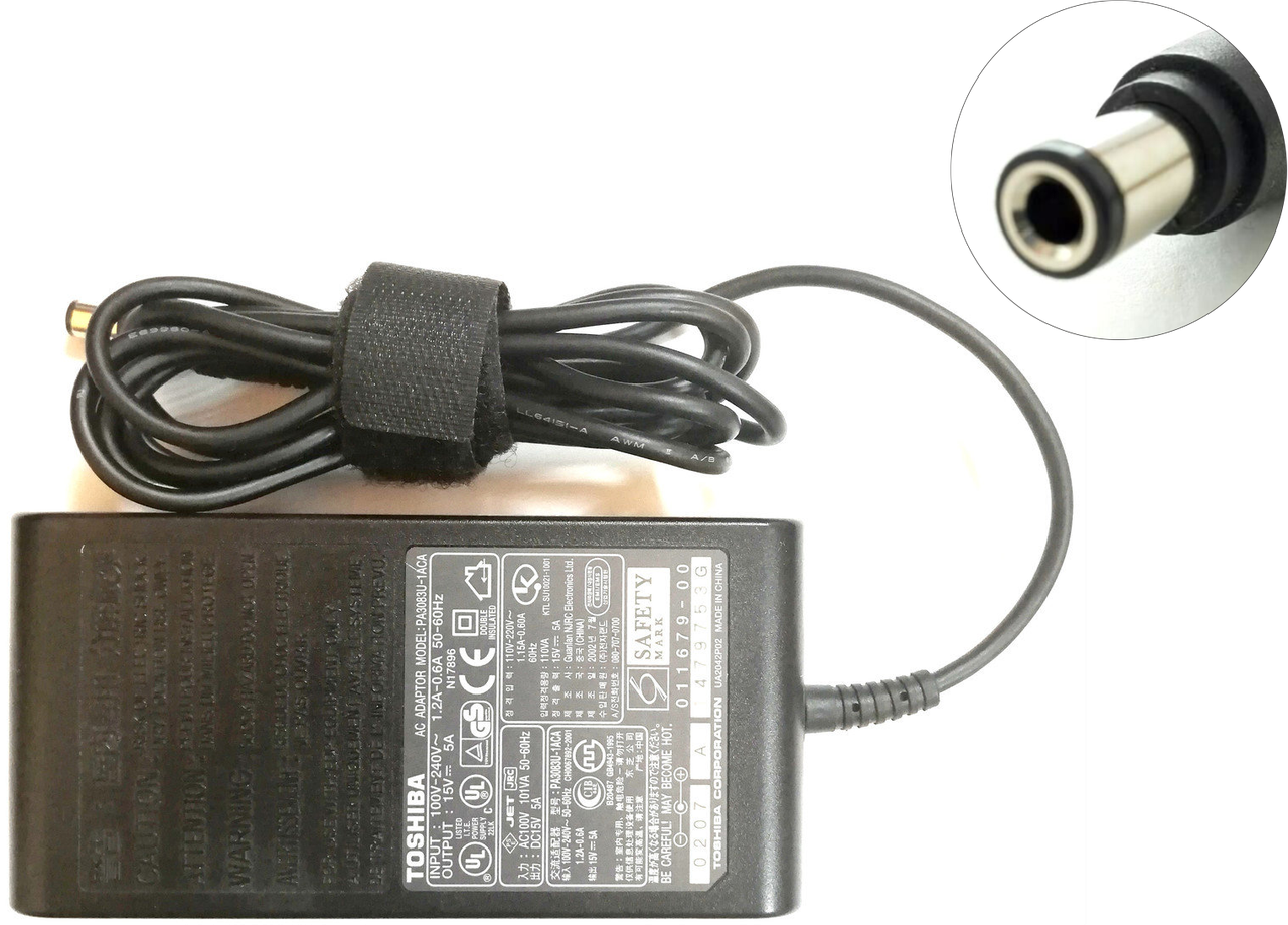 Блок живлення Toshiba 15V 75W 5A 011679-00 (PA3083U-1ACA) 6,3х3,0мм Б/В