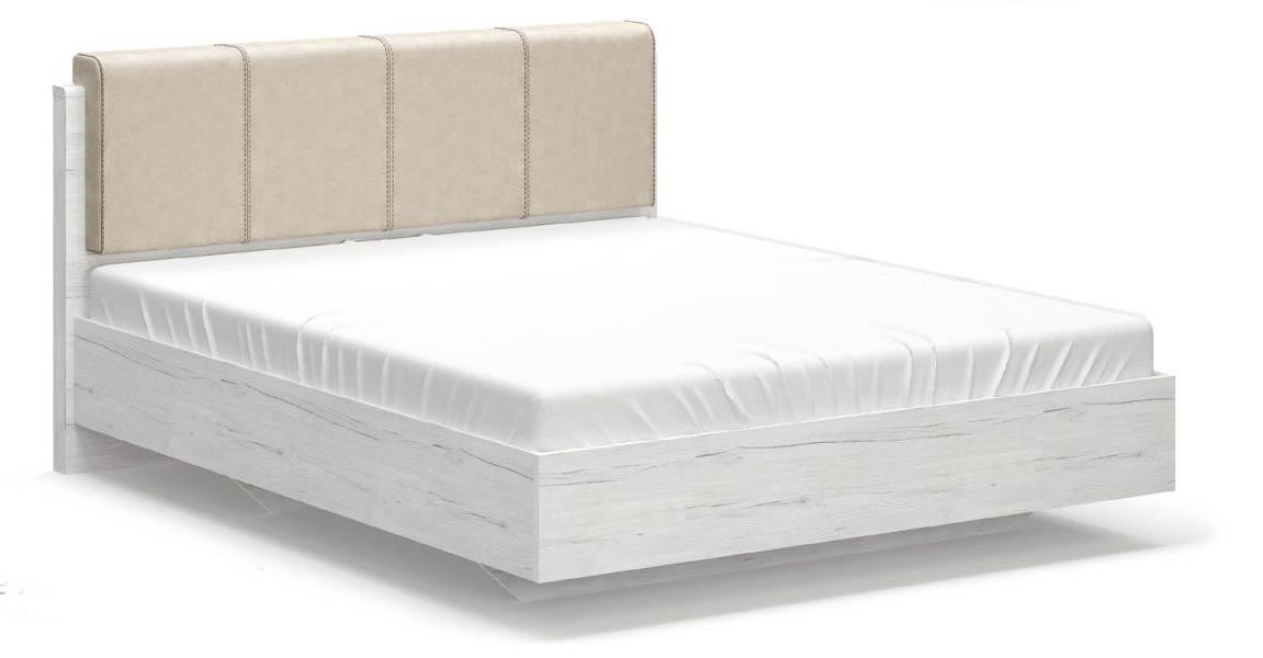 Ліжко Кім 160х200 Дуб карі білий + Сан-рено (з ламелями) Меблі Сервіс (168.8х208.8х98.7 см)