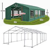 Намет 5х10 з міцним каркасом для складу, гараж, шатер, ангар, палатка, павільйон садовий