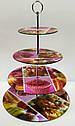 Кольорова стійка підставка фуршетна для тістечок капкейків чотириярусна Ø 15, 20, 25, 30 см, фото 3