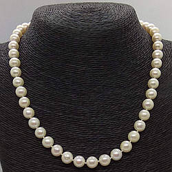 Намисто з якісних перлів білого кольору L=47-48 см Ø=9 мм
