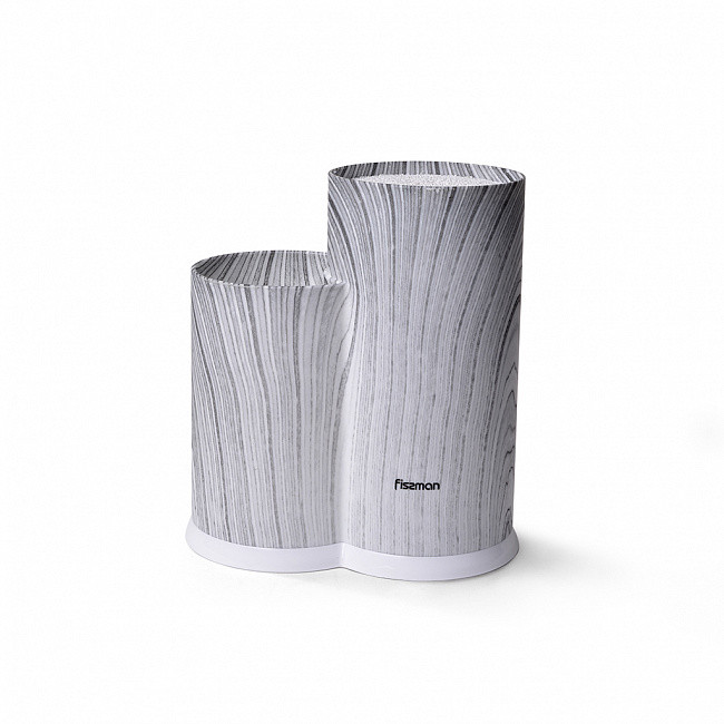 Підставка універсальна з двома відділеннями з пластику 20х13х22.5см для кухонних ножів та ножиць Fissman, фото 1